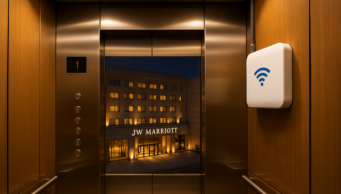 Elevator Network Coverage Using 2-Wire Transmission in JW Marriott Hotel